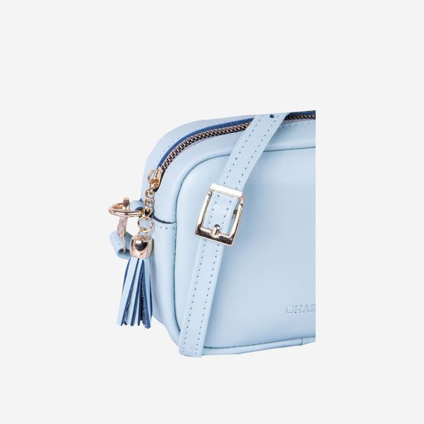 کیف دوشی زنانه آبی چرم طبیعی | چرم آرا