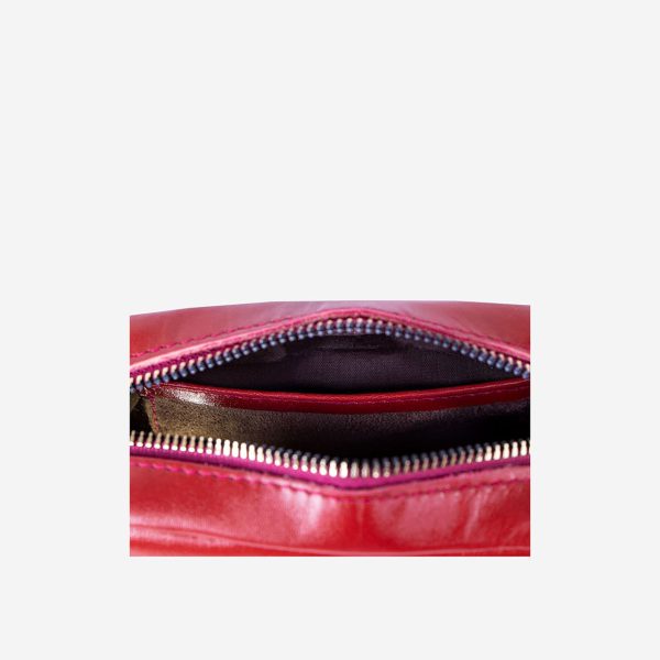 کیف دوشی زنانه قرمز چرم طبیعی | چرم آرا