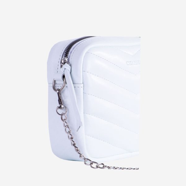 کیف دوشی زنانه سفید چرم طبیعی | چرم آرا