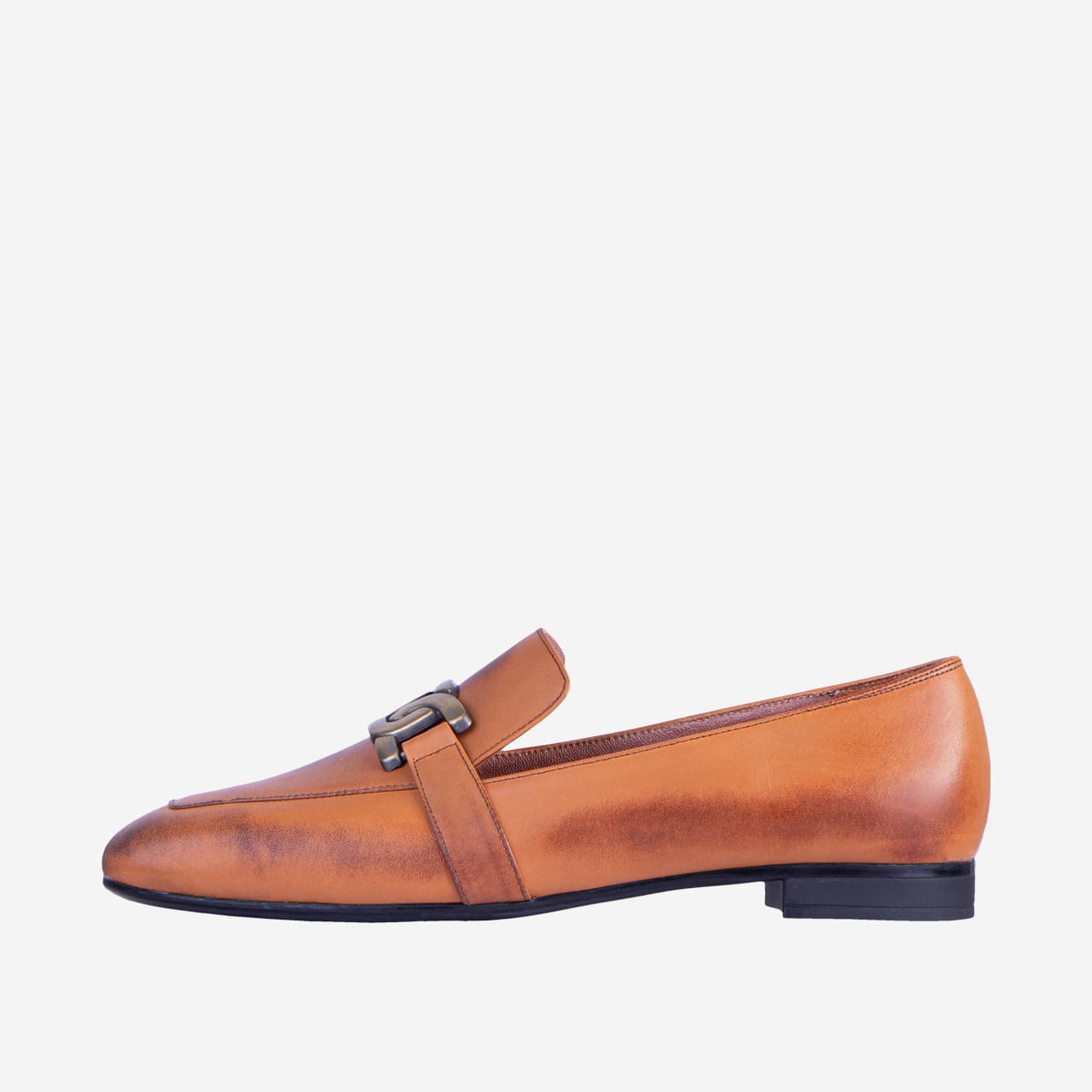 women shoe charmara 1 کفش تخت زنانه عسلی چرم طبیعی | چرم آرا