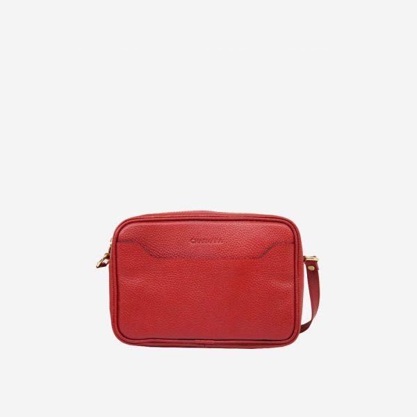 کیف دوشی چرم زنانه قرمز | چرم آرا