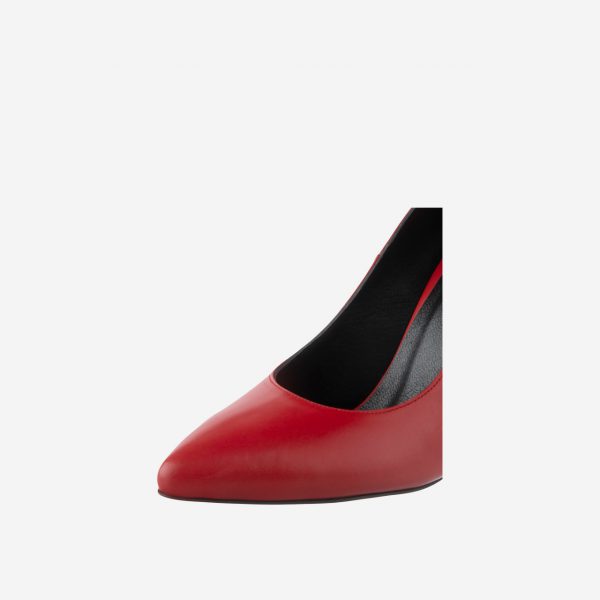 کفش پاشنه دار چرم زنانه قرمز | چرم آرا