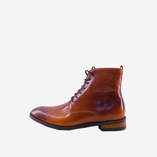 نیم بوت چرم مردانه عسلی | چرم آرا