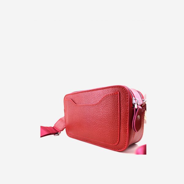 کیف دوشی چرم زنانه قرمز| چرم آرا