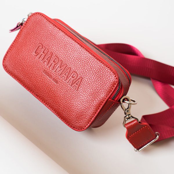 کیف دوشی چرم کوچک قرمز زنانه | چرم آرا