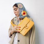 کیف دوشی چرمی زنانه زرد | چرم آرا