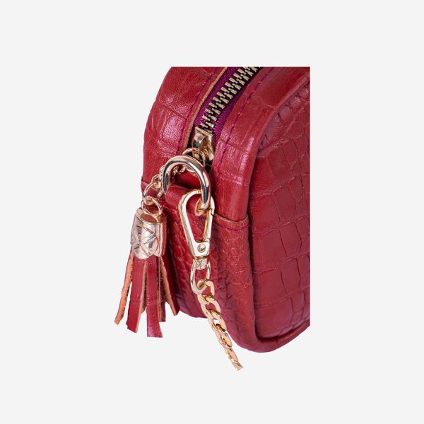 کیف دوشی زنانه چرم طبیعی قرمز | چرم آرا