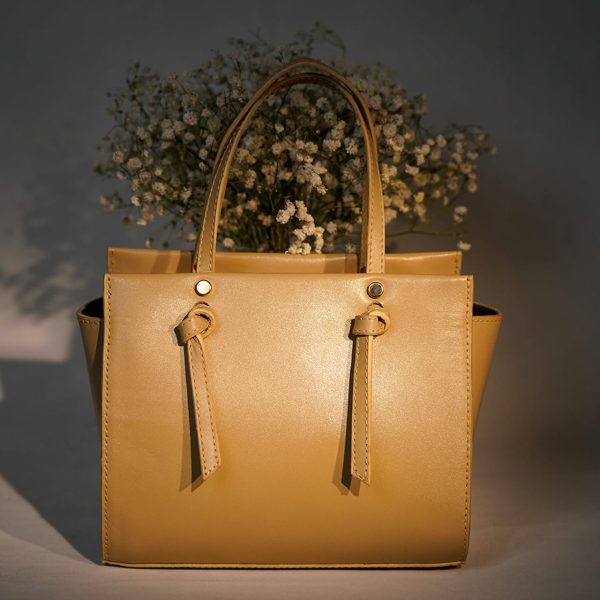 کیف دستی چرم طلایی زنانه | چرم آرا