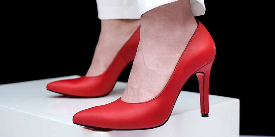 کفش چرم زنانه قرمز | چرم آرا