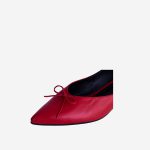 کفش تخت زنانه چرم طبیعی رنگ قرمز | چرم آرا