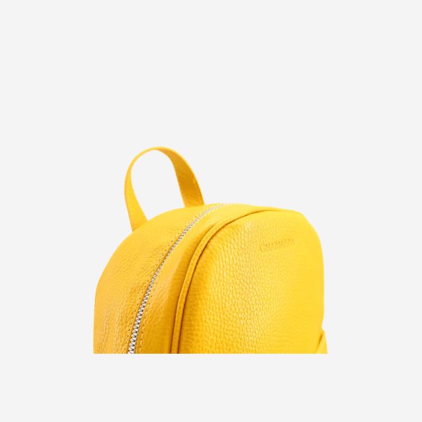کیف کوله دوشی چرم زرد زنانه | چرم آرا