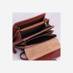 کیف دستی مدارک چرم عسلی مردانه | چرم آرا