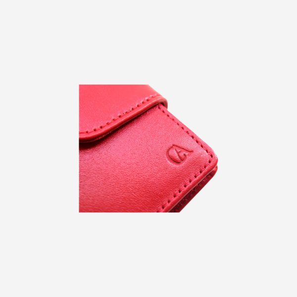 کیف پول تاشو زنانه چرم طبیعی قرمز | چرم آرا