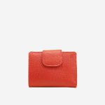 کیف پول تاشو زنانه چرم طبیعی قرمز | چرم آرا