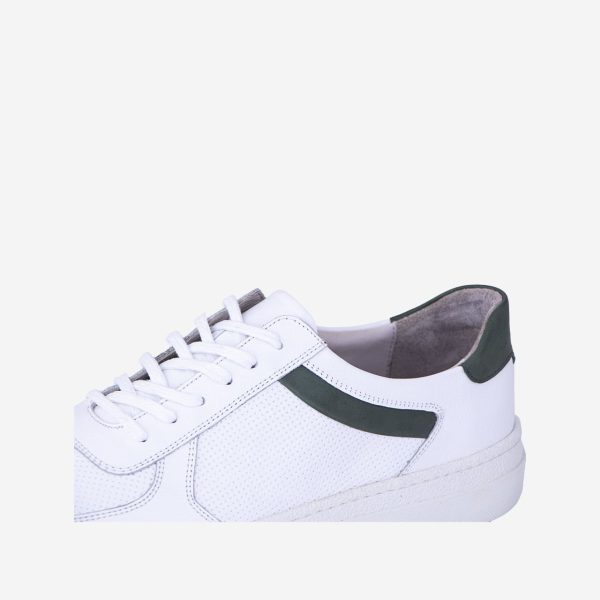 کفش اسپرت و کتونی مردانه سفید سبز چرم طبیعی | چرم آرا