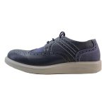 کفش اداری و طبی بنددار مردانه سرمه ای چرم طبیعی | چرم آرا