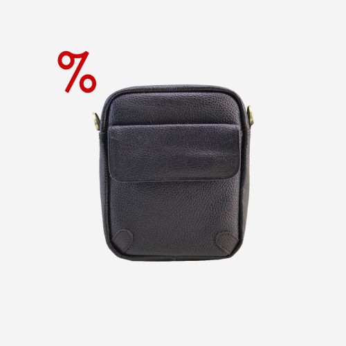 کیف دوشی چرم مردانه مشکی مدل d021F