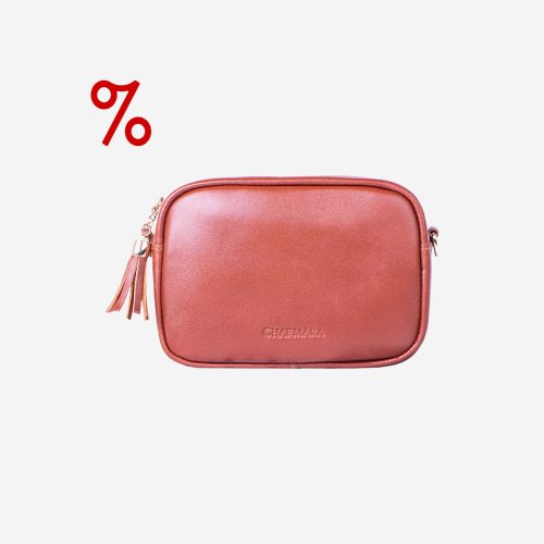کیف دوشی چرم زنانه عسلی مدل d058