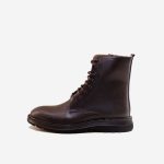 نیم بوت مردانه بند دار قهوه ای چرم طبیعی | چرم آرا