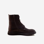 نیم بوت مردانه بند دار قهوه ای چرم طبیعی | چرم آرا