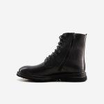 نیم بوت مردانه بند دار مشکی چرم طبیعی | چرم آرا