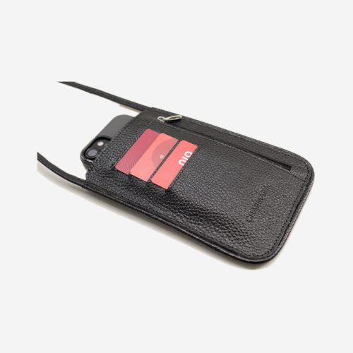 کیف دوشی موبایلی مشکی زنانه چرم طبیعی | چرم آرا