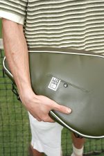 کیف راکت پدل چرم طبیعی سبز | چرم آرا