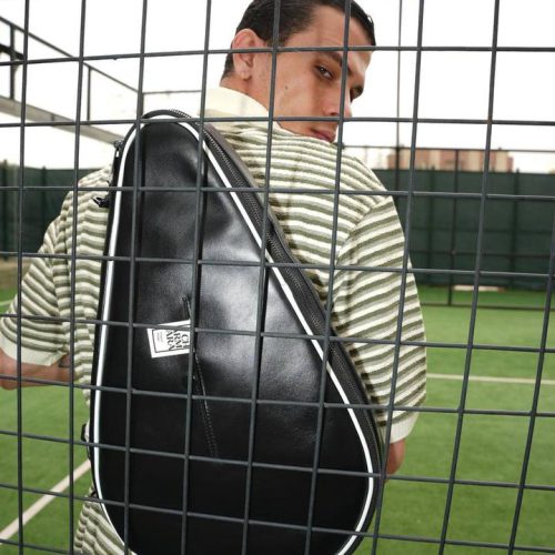 کیف راکت پدل چرم طبیعی مشکی | چرم آرا