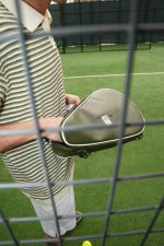 کیف راکت پدل چرم طبیعی سبز | چرم آرا