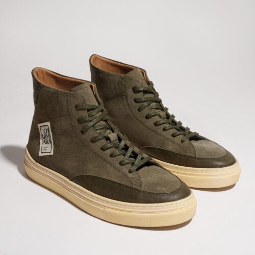 نیم بوت چرم مردانه سبز مدل loca